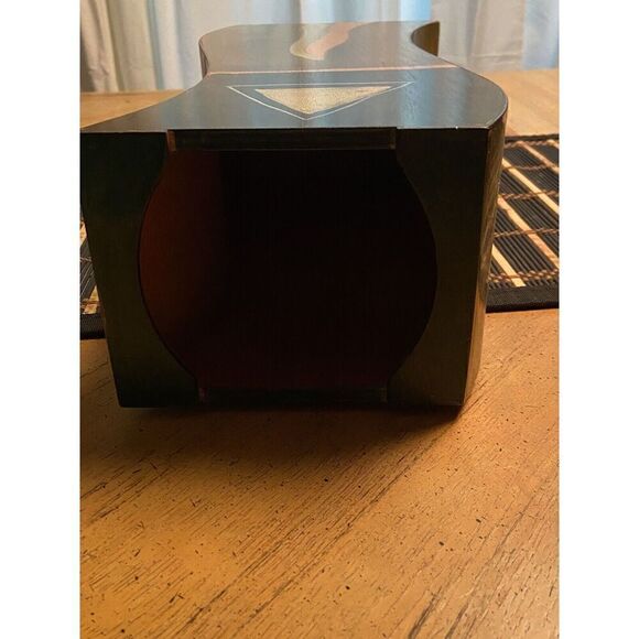 Kakadu Art Israel Wood Vase Handpainted Signed Reut Shahar 12” Tall 4” By 4” - Picture 8 of 14